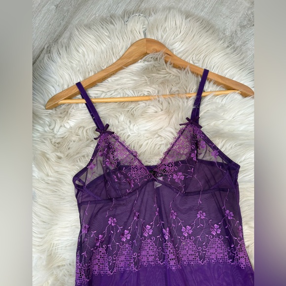 La Perla Purple Sheer Lace & Mesh Lingerie Babydoll Dress 2 - Picture 7 of 7